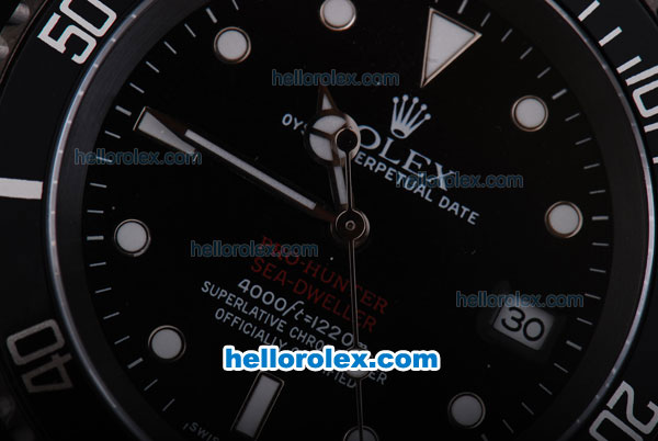 Rolex Sea-Dweller Pro-Hunter Oyster Perpetual Swiss ETA 2836 Automatic Movement With Black Dial and Case,Air Vent Edition and Black Nylon Strap - Click Image to Close